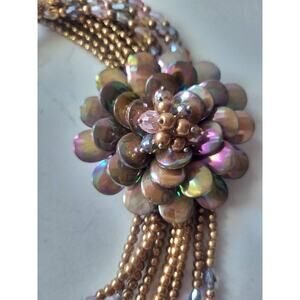 JOAN RIVERS STARLET STYLE NECKLACE IN SHADES OF PINK, BROWN and GOLD